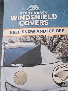 Front & Back Windshield Covers - Black and Silver